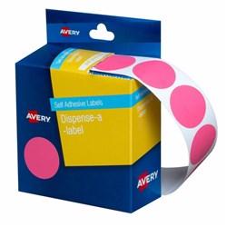 Quik Stik DSRMC24 Labels Circular 24mm Pink P500